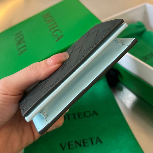 PORTA CARTE INTRECCIATO BUSINESS 11 IN PELLE DI VITELLO NERO