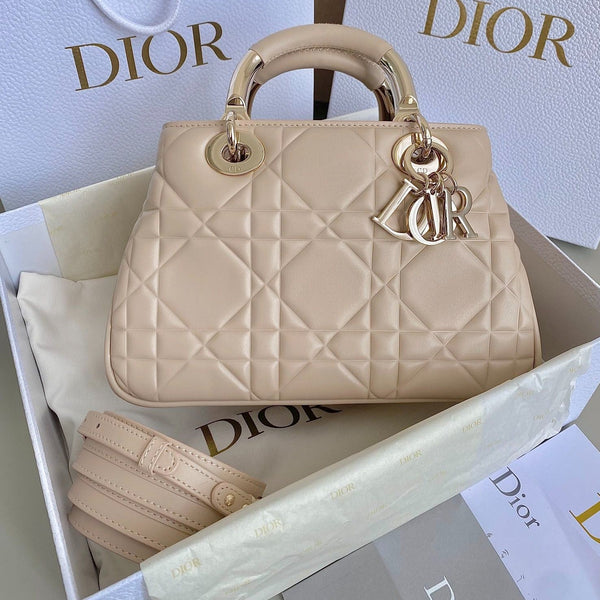 BORSA A MANO LADY 25 IN PELLE DI VITELLO BEIGE