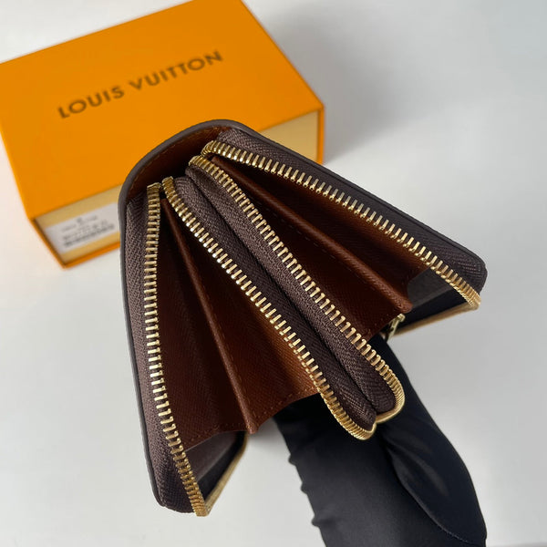 Portafoglio LV Double Zippy XL in tela monogramma marrone 221554