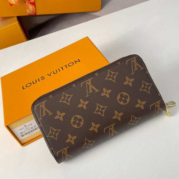 Portafoglio LV Double Zippy XL in tela monogramma marrone 221554