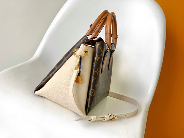 Borsa a mano LV Opéra 36 cm in tela monogramma marrone e pelle di mucca GHW