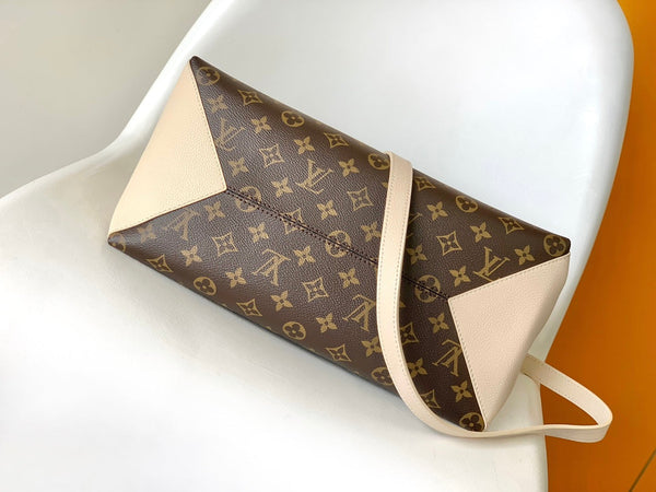 Borsa a mano LV Opéra 36 cm in tela monogramma marrone e pelle di mucca GHW