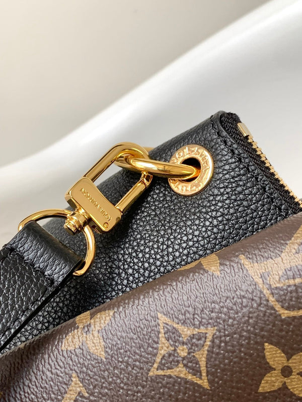 Borsa a mano LV Opéra 36 cm in tela monogramma marrone e pelle di mucca GHW