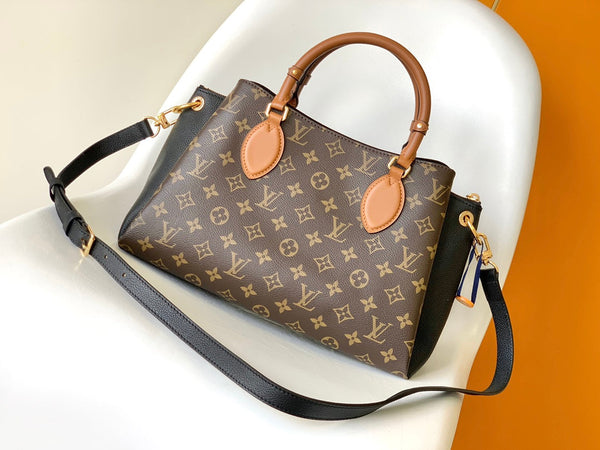 Borsa a mano LV Opéra 36 cm in tela monogramma marrone e pelle di mucca GHW