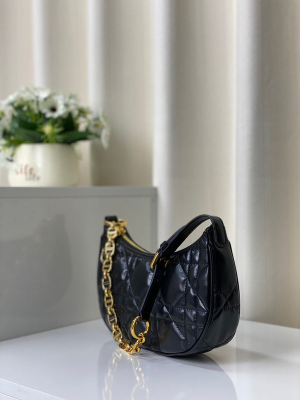 BORSA CD LOUNGE 26 IN PELLE DI AGNELLO NERA