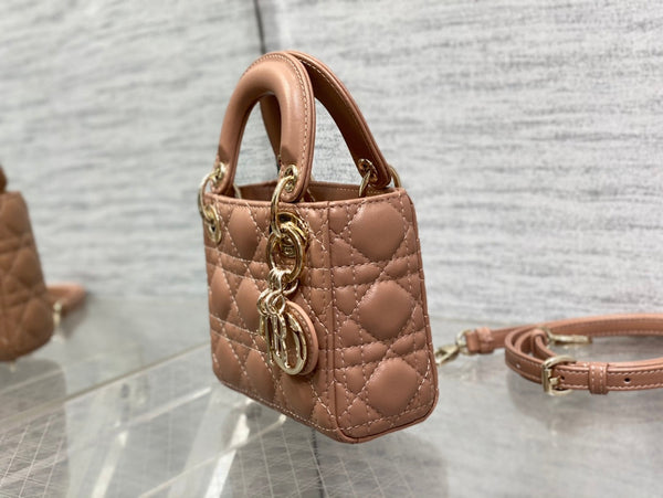 micro lady 12 pelle di agnello marrone rosato ghw 