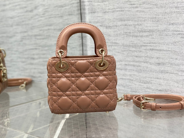 micro lady 12 pelle di agnello marrone rosato ghw 