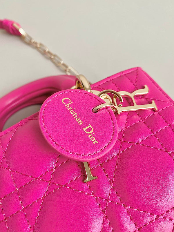 MINI BORSA D-JOY 17 IN PELLE DI AGNELLO ROSA SCURO