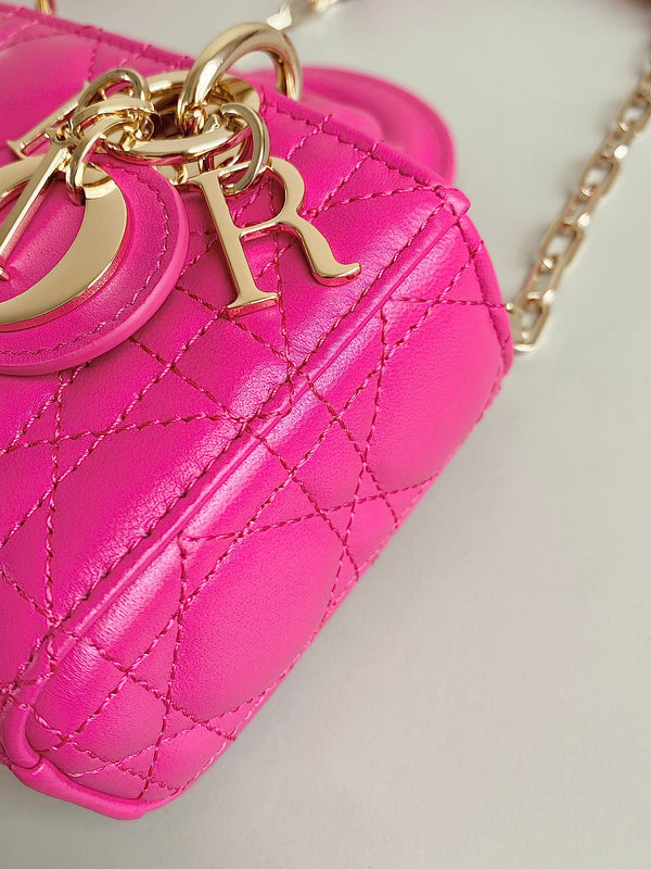 MINI BORSA D-JOY 17 IN PELLE DI AGNELLO ROSA SCURO