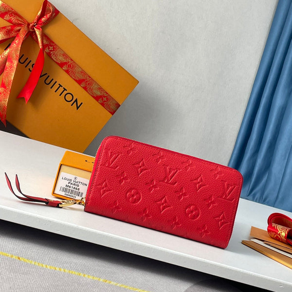Portafoglio LV M61865 Zippy in pelle rossa con monogramma Empreinte 221619