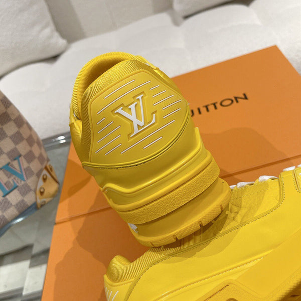 LV 1AHTB0 Trainer Sneaker Yellow Monogram-Embossed Leather Lace 626730