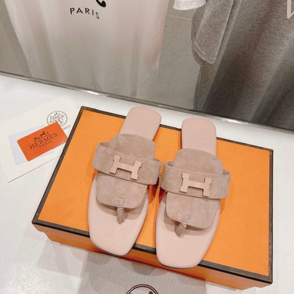 CLASSIC H BUCKLE SANDALS PASTEL PINK LAMBSKIN