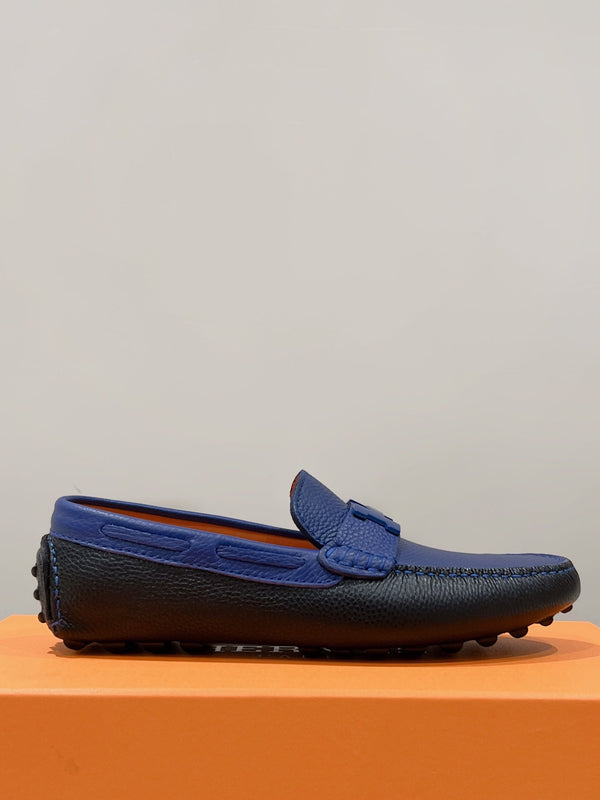 Mocassini da uomo HM in pelle di vacchetta blu navy 557564