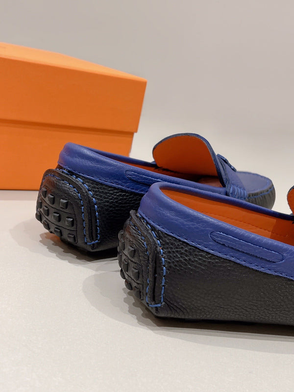 Mocassini da uomo HM in pelle di vacchetta blu navy 557564