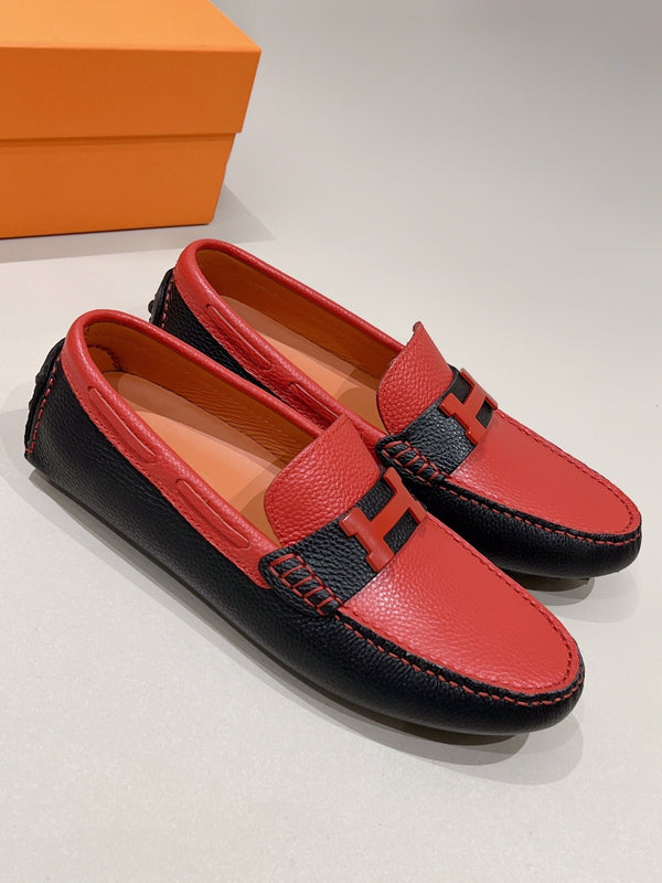 Mocassino da uomo HM in pelle di vacchetta rossa 557572
