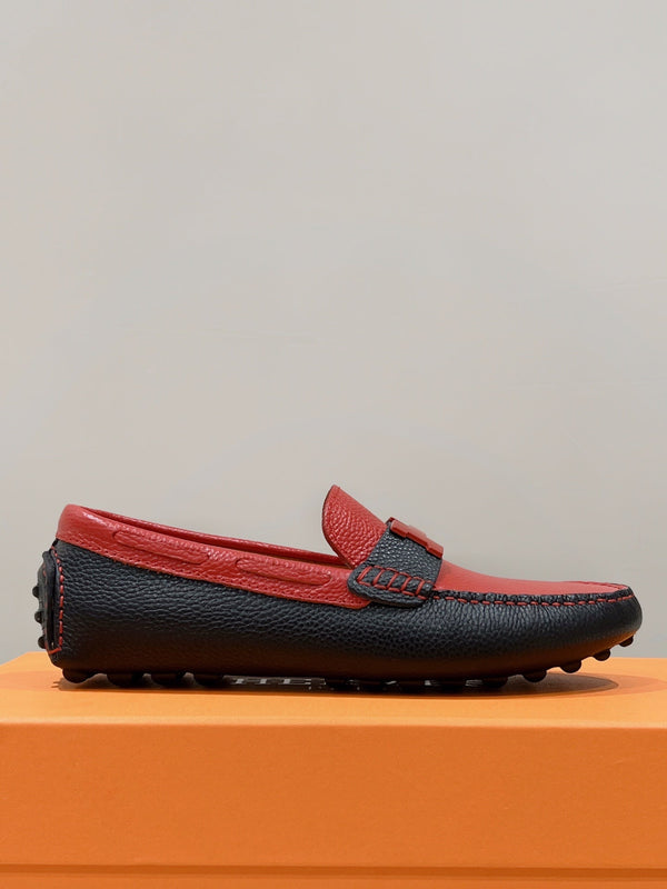 Mocassino da uomo HM in pelle di vacchetta rossa 557572