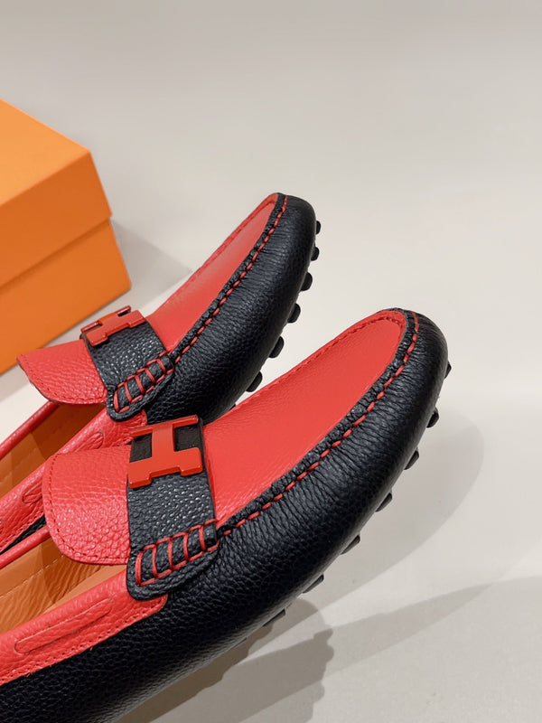 Mocassino da uomo HM in pelle di vacchetta rossa 557572