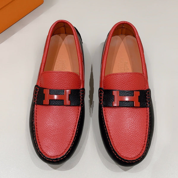 Mocassino da uomo HM in pelle di vacchetta rossa 557572
