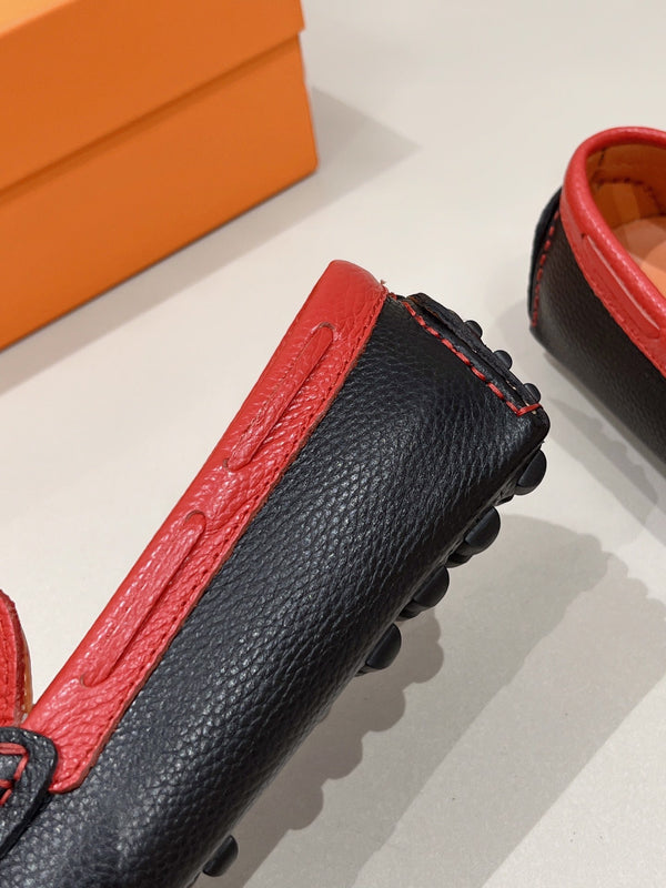 Mocassino da uomo HM in pelle di vacchetta rossa 557572