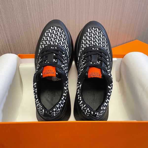 HM Giga 50 Sneaker H Black White Canvas Black Goatskin