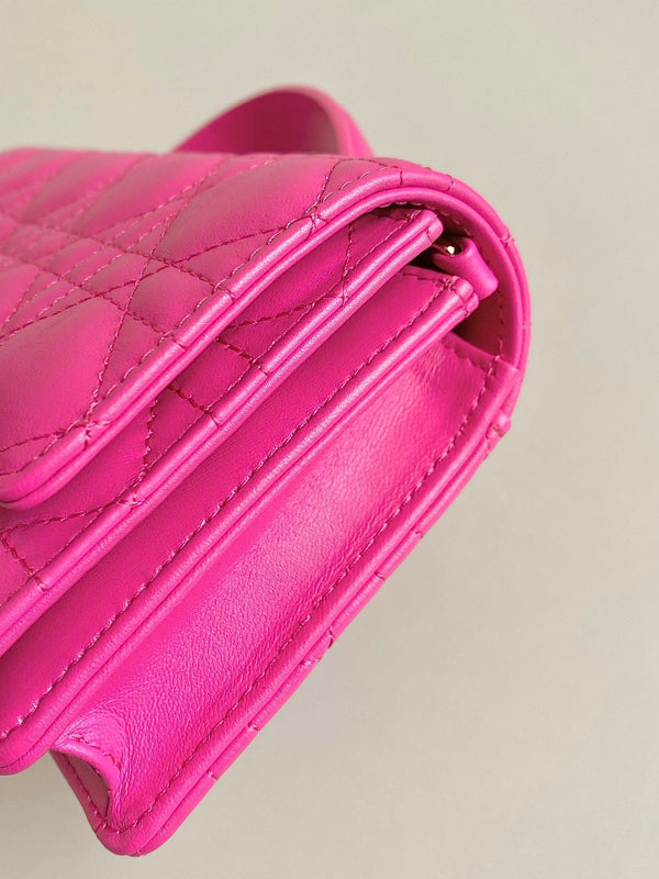 LADY 21 CHAIN BAG IN HOT PINK LAMBSKIN