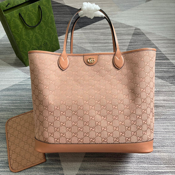 BORSA TOTE GG OPHIDIA GRANDE 40 IN TELA ROSA CHIARO