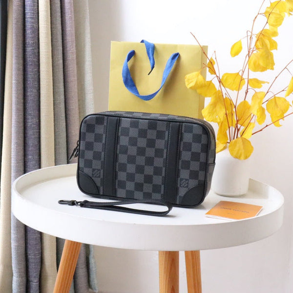 LV Pochette Kasai Clutches Damier Graphite Canvas 179401