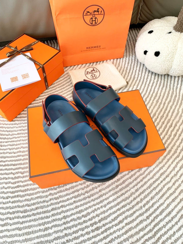 HM Genius Sandal Black Mix Charcoal Blue Leather 963538