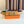 TUBE H BELT BUCKLE & REVERSIBLE PASTEL ORANGE AND BLACK LEATHER STRAP 38MM SILVER HARDWARE
