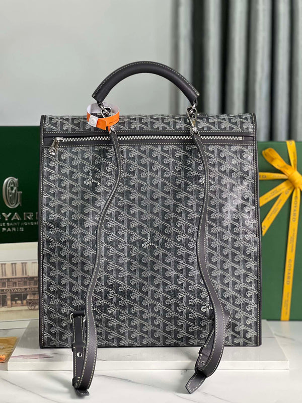 ZAINO SAINT LÉGER 35 IN TELA GOYARDINE NERA E PELLE DI VITELLO CON PATCH CARTONI ANIMATI