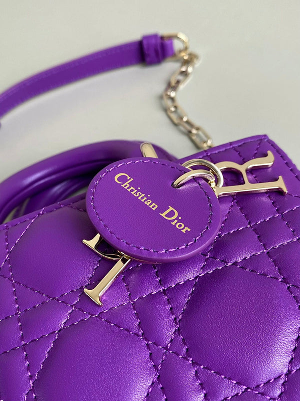 MINI D-JOY BAG 17 IN VIOLET PURPLE LAMBSKIN