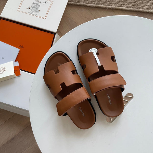 HM Men's Chypre Slide Marrone Pelle di vitello 538602