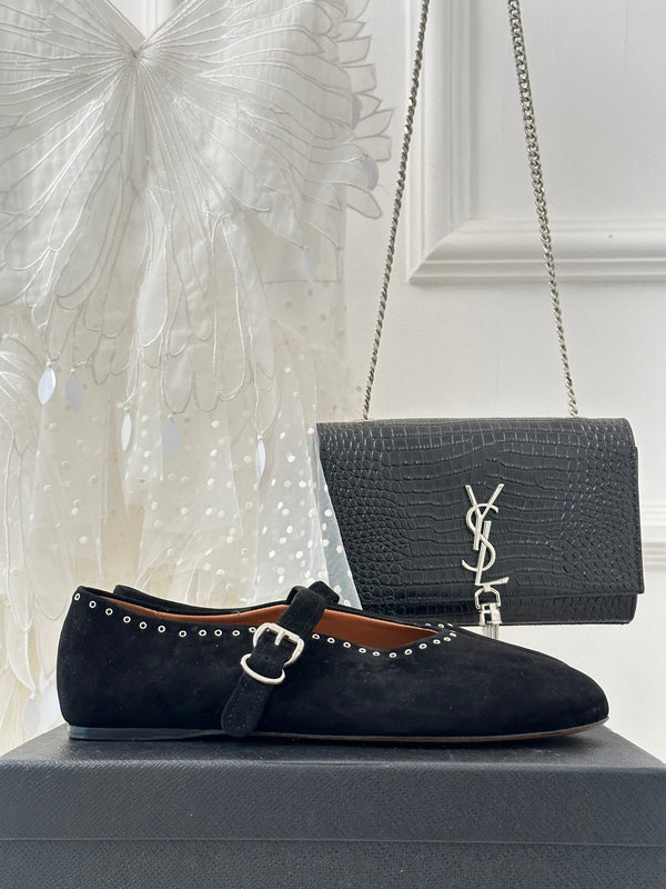 Alaia 25 Ballet Flats Black Suede 293240