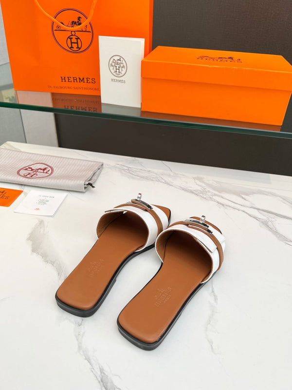 Sandalo Giulia in pelle di vitello bianca e marrone