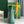 CONTI POUCH 24 IN GREEN LAMBSKIN AND GOYARDINE CANVAS
