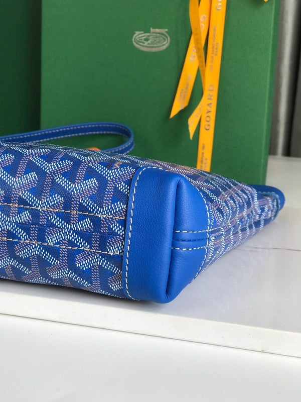 CONTI POUCH 24 IN PELLE DI AGNELLO BLU ZAFFIRO E TELA GOYARDINE