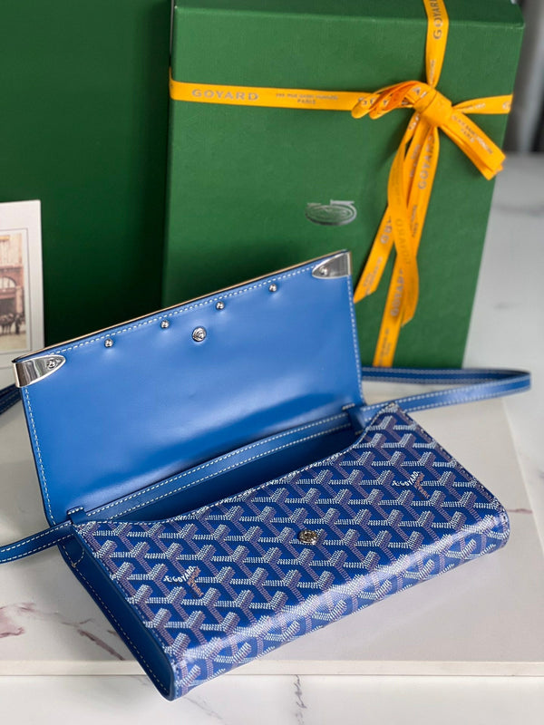 POCHETTE MONTE-CARLO PM 25 IN TELA GOYARDINE BLU ZAFFIRO