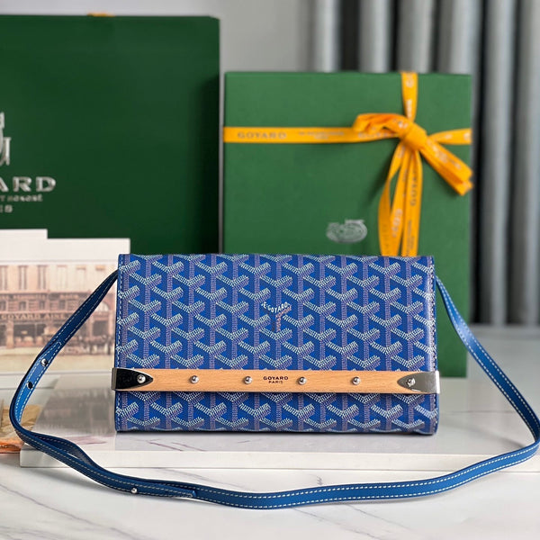 POCHETTE MONTE-CARLO PM 25 IN TELA GOYARDINE BLU ZAFFIRO