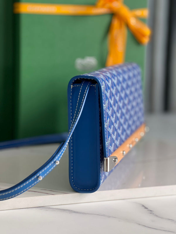 POCHETTE MONTE-CARLO PM 25 IN TELA GOYARDINE BLU ZAFFIRO