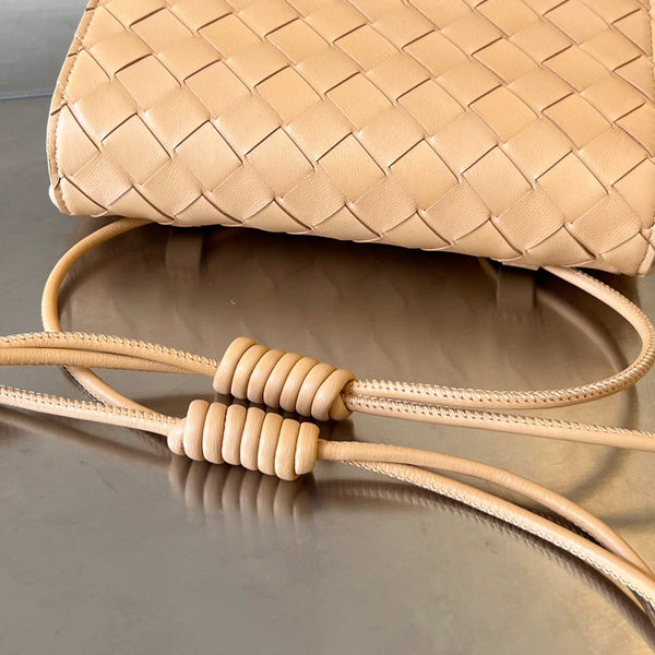 BV Mini Borsa a Tracolla 19cm Pelle di Vitello Beige Ghw 