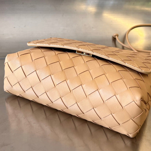BV Mini Borsa a Tracolla 19cm Pelle di Vitello Beige Ghw 