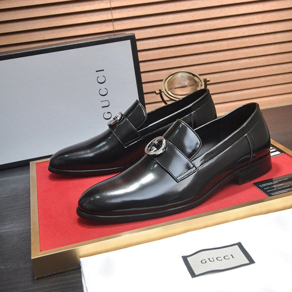 GG Men's Loafer Black GG Silver Patent Leather 552798