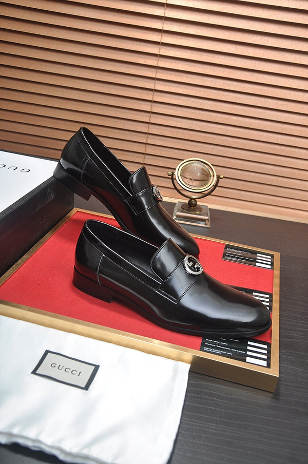 GG Men's Loafer Black GG Silver Patent Leather 552798