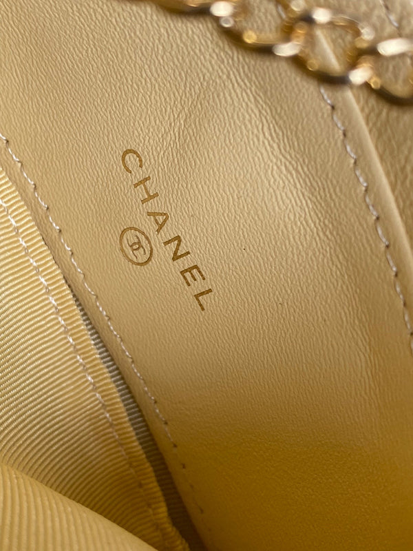 Portafoglio con cerniera cc 14 cm, hardware in oro caviale giallo