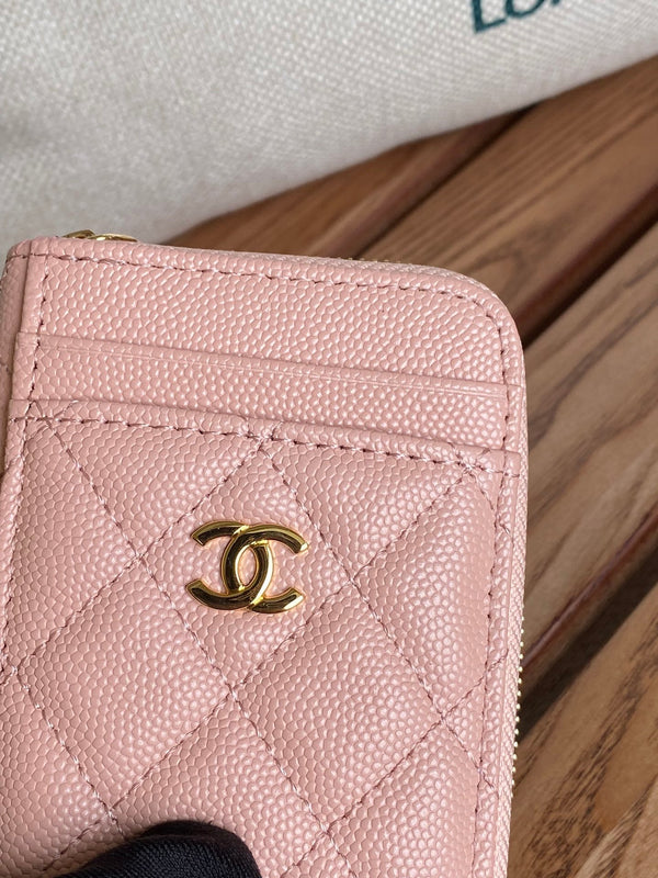 CC 22A Zippy Coin Purse Light Pink Caviar GHW 223906