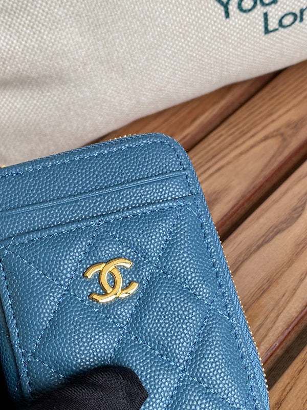 CC 22A Zippy Coin Purse Blue Caviar GHW 223908