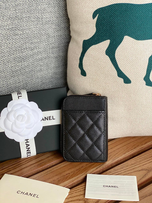 CC 22A Zippy Coin Purse Black Caviar GHW 223922