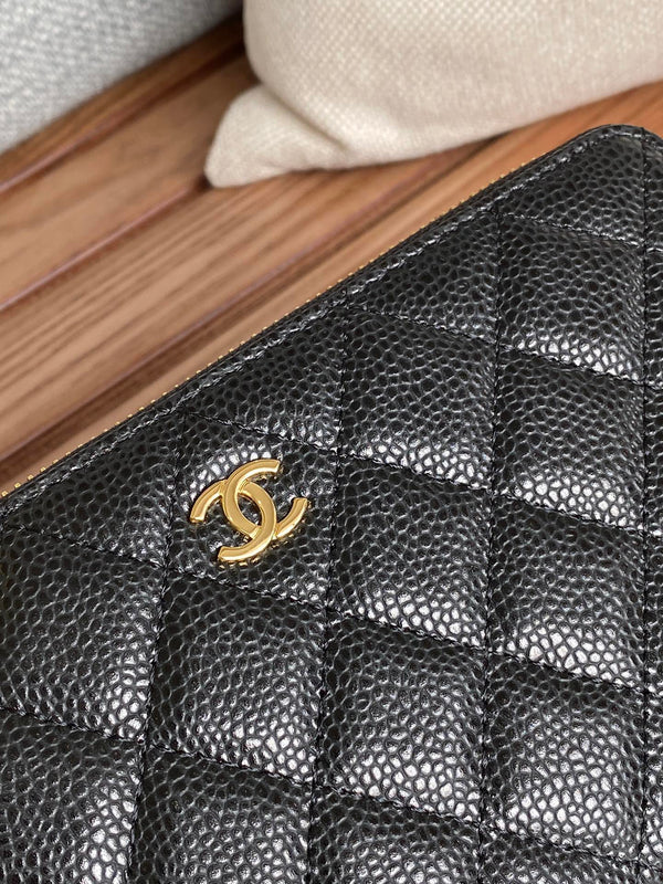CC Zippy Long Wallet 19.5cm Black Caviar GHW 223945