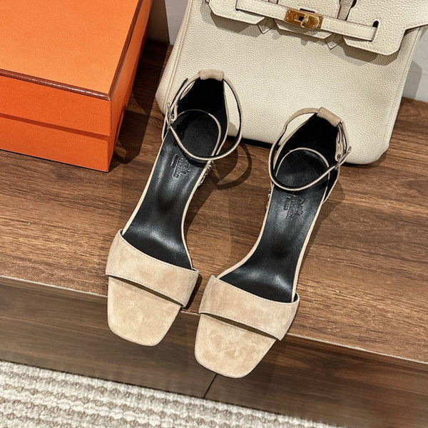 GLAM SANDAL 60 LIGHT BROWN SUEDE