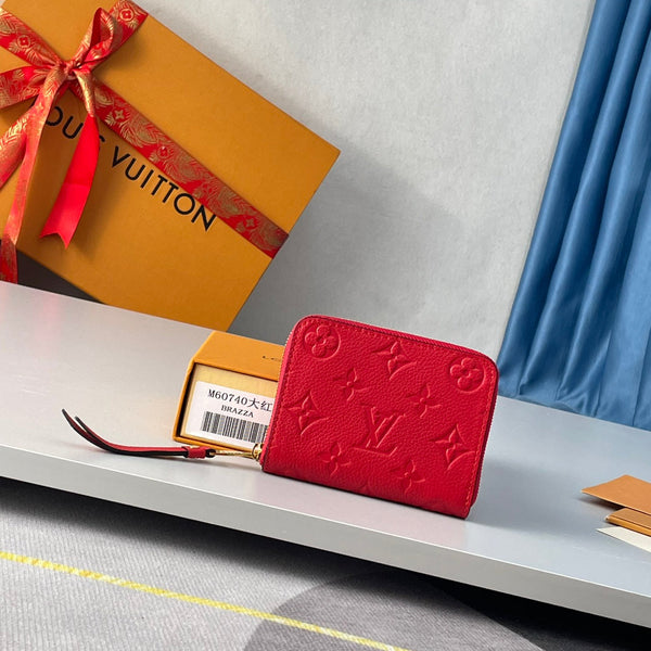 LV M60740 Portamonete Zippy in pelle monogrammata rossa 221610